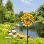 Viveta Wind Spinners for Yard and Garden, Sunflower Metal Wind Spinners,57 * 13 Inch Wind Sculpture for Yard Patio Lawn Garden