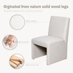 RNKSFX Beige Upholstered Dining Chairs Set of 6, Kitchen & Dining Room Chairs, Mid Century Modern Chairs, Linen Dining Chairs with Wooden Frame, Fabric