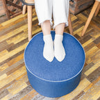 Outdoor Ottoman for Patio, Blue, Outdoor Pouf Footstool,20x20x12In | All-in-One Foam Outdoor Pouf,Waterproof Footstool,Patio Footrest,Outdoor Ottoman Footrest,Extra Seat for Deck Garden Poolside