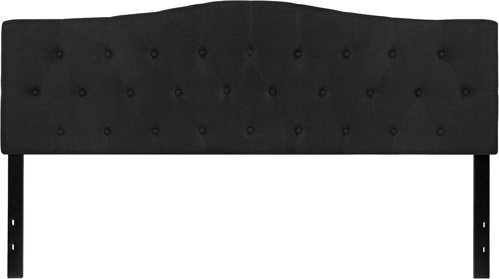EMMA + OLIVER Black King Tufted Headboard