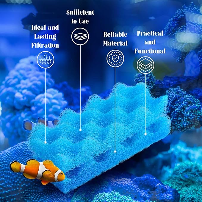 20 Pcs Aquarium Filters Replacement Filter Media Kits Compatible with Fluval 306/307, Including 2 Biological Foams, 6 Ammonia / 6 Phosphate / 6 Nitrite Remover