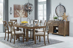 Signature Design by Ashley Extendable Dining Table, Grayish Brown, Seats 8