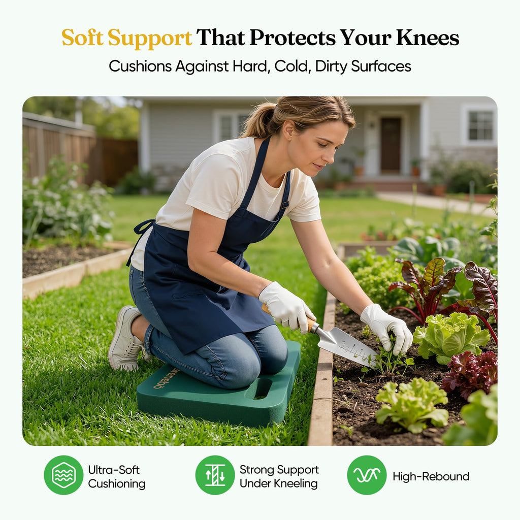 Grenebo 2-Pack Kneeling Pads, Extra Thick NBR, 17.3 x 11 x 1.6 in, Green