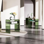 Clear Acrylic End Table 2-Tier Bedside Nightstand for Living Room Bedroom (1, Green Double)