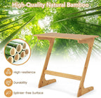 GOFLAME Bamboo TV Tray Table, Z Shaped Sofa Side Table for Laptops, Snacks & Drinks, Modern TV Dinner Tray, TV Dinning Tables, Small End Tables for Living Room, Bedroom, Natural