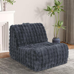 Bean Bag Chair for Adults, Giant Bean Bag Chair with Pillow, Oversized Chaise Lounge Chair Indoor with Soft Faux Fur for Living Room Bedroom or Reading Nook