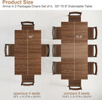 MECHYIN Extendable Dining Room Table for 4 6 8, 55"-70.9" Large Rectangle Kitchen Table,Wood Expandable Dining Table with Hidden Leaf & Storage, Space Saving, for Kitchen Dining Living Room, Walnut