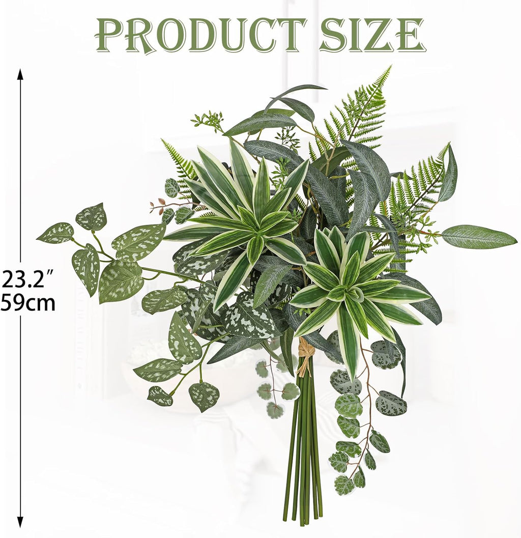 DILATATA Artificial Greenery Stems Box Set, 5 Kinds Mixed Eucalyptus Leaves Trailing Vine Plant Dracaena Faux Plants for DIY Bouquets Wedding Floral Arrangements Table Centerpieces Vase Decor