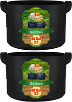 Gardzen 2-Pack 40 Gallon Grow Bags, Aeration Fabric Pots with Handles, Pot for Plants