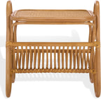 SAFAVIEH Couture Collection - Bayard Natural Rattan Accent Table, Side Table with Magazine Holder, Tropical Coastal Design, Fully Assembled (CWK3017A)