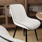Rowill Dining Chairs Set of 2 Modern Faux Leather Kitchen Chairs with Thickened Metal Frame, Scratch-Resistant Upholstery,Widened Seat & Adjustable Anti-Slip Pads, Cushioned Backrest for Kitchen,White