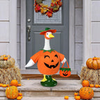 Pumpkin Goose Outfit, 23-inch Halloween Porch Goose Outfit. Cute Goose Clothes for Outdoor Garden Yard Decor
