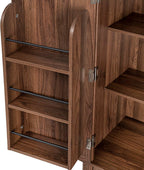 71" Tall Kitchen Pantry Cabinet with 3 Pull-Out Organizers, Farmhouse Storage Cabinet with 6 Door Shelves, 4 Doors, 2 Drawers, Adjustable Shelves for Kitchen, Dining Room (Brown)
