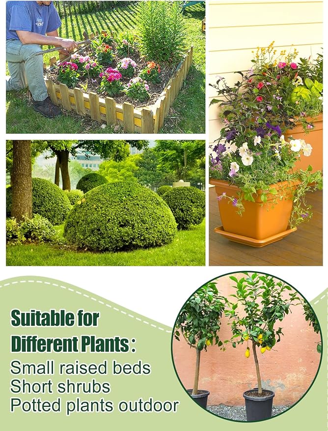 ANPHSIN 6 Pcs 39.3in x 39.3in Plant Covers Freeze Protection - Winter Shrub Plant Protection Bags, Frost Blankets Cloths with Drawstring for Outdoor Garden Potted Plants, Green