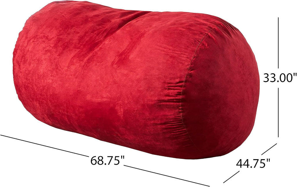 Christopher Knight Home Haley 6 Ft Faux Suede Microfiber Bean Bag (Red)
