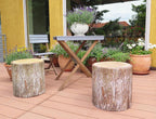 Delsit Outdoor Ottoman Pouf - Waterproof Foot Stool for Indoor and Outside Use, Round Footstool with Removable Cover, Living Room Decor & Patio Furniture, Made in Europe