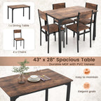 Tangkula 5-Piece Dining Table Set for 4 | Heavy Duty Metal Frame, Space-Saving, for Small Apartment, Dinette, Living Room, Breakfast Nook