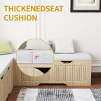 L Shaped Corner Storage Bench with Cushion, Kitchen Breakfast Nook Bench with Lift Top Hidden Storage, Wood Flip-Top Shoe Benches for Entryway Dining Room, Kitchen, Bedroom (Oak)