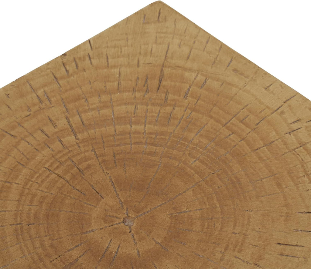 Modern Hourglass Side Table, Sculptural End Table for Living Room, Bedroom & Office, Hand-Finished Accent Table with Wood-Like Texture, for Indoor Use, Compact 18 Inch Design,Light Natural