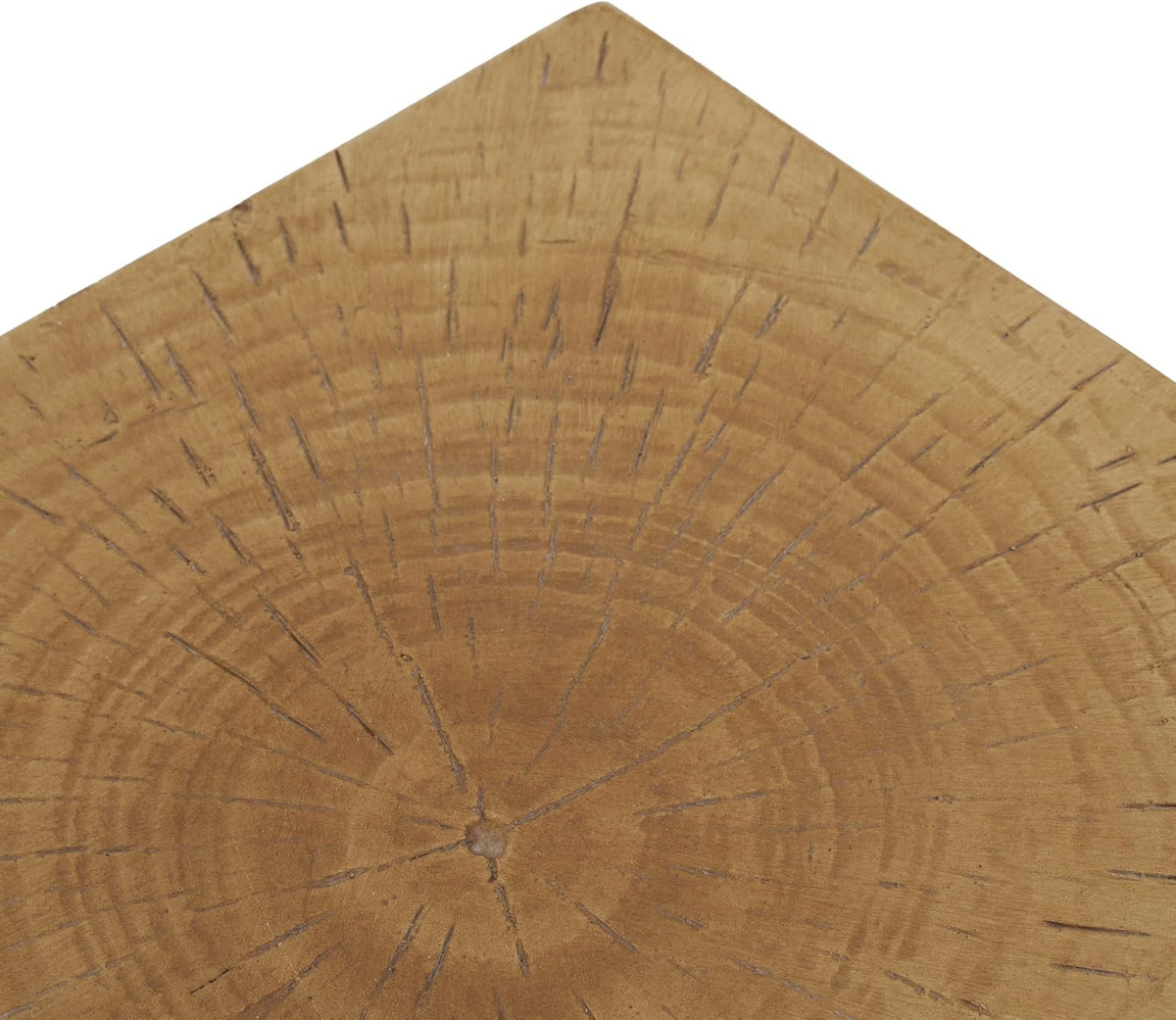 Modern Hourglass Side Table, Sculptural End Table for Living Room, Bedroom & Office, Hand-Finished Accent Table with Wood-Like Texture, for Indoor Use, Compact 18 Inch Design,Light Natural