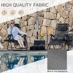 Sweetcrispy Zero Gravity Chairs Set of 2, Outdoor Folding Patio Lounge Chair with Cup Holder Tray, Portable Beach Camping Recliner for Poolside, Garden, Backyard, Lawn, Solid Black