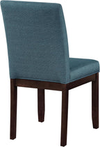OSP Home Furnishings Dakota Upholstered Parsons Dining Chair with Espresso Finish Wood Legs, Azure Blue Fabric