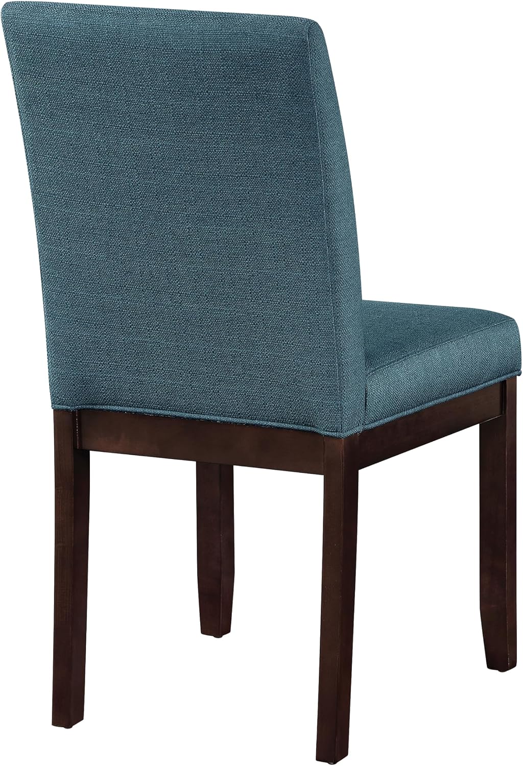 OSP Home Furnishings Dakota Upholstered Parsons Dining Chair with Espresso Finish Wood Legs, Azure Blue Fabric