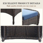 Belord Outdoor Ottomans for Patio Foot Rest - 25 Inch PE Wicker Foot Stool Set of 2 for Patio Furniture Sets,All Weather Rattan Ottoman for Balcony Deck Backyard Brown