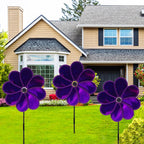 4PCS Flower Wind Spinner Sparkly Lawn Pinwheel 11.8 inch Garden Windmill for Garden, Party, Mardi Gras，Christmas Outdoor, Yard Decor