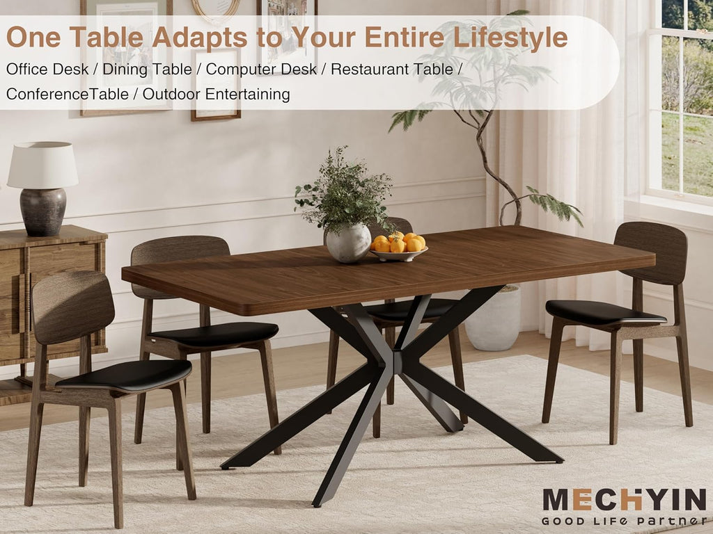 Extendable Dining Room Table for 4 6 8, 55"-70.9" Long Rectangle Kitchen Table,Wood Expandable Dining Table with Butterfly Leaf Self-Storing, Space Saving, For Kitchen Dining Living Room,Modern,Walnut | Simply Flip Leaf Expandable Rectangle Dining