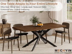 Extendable Dining Room Table for 4 6 8, 55"-70.9" Long Rectangle Kitchen Table,Wood Expandable Dining Table with Butterfly Leaf Self-Storing, Space Saving, For Kitchen Dining Living Room,Modern,Walnut | Simply Flip Leaf Expandable Rectangle Dining
