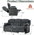 Jocisland 78" Power Reclining Sofa, Electric Recliner Couch, Dark Gray | 160° Power Reclining Sofa, Dual Wingback Design, Side Storage Pockets, Plush Fabric Upholstery