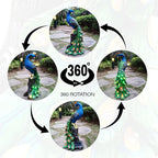 Solar Garden Decor Peacock Statues with Succulent LED Lights,Peacock Figurine Lights Outdoor Decorations for Yard Lawn Patio Balcony Whimsical Art Outside,Gifts for Mom Grandma Women