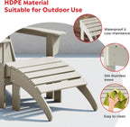 Costaelm Adirondack Chair Footrest Foldable Ottoman, Folding Ottoman Outdoor Foot Rest for Patio Waterproof, Adirondack Ottoman Outdoor, Sand