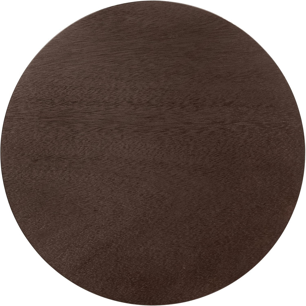 NPD Furniture Truro 19-Inch Round Accent Table with Storage Shelf, 2-Tier Side End Table with Fluted Column for Living Room, Dark Brown