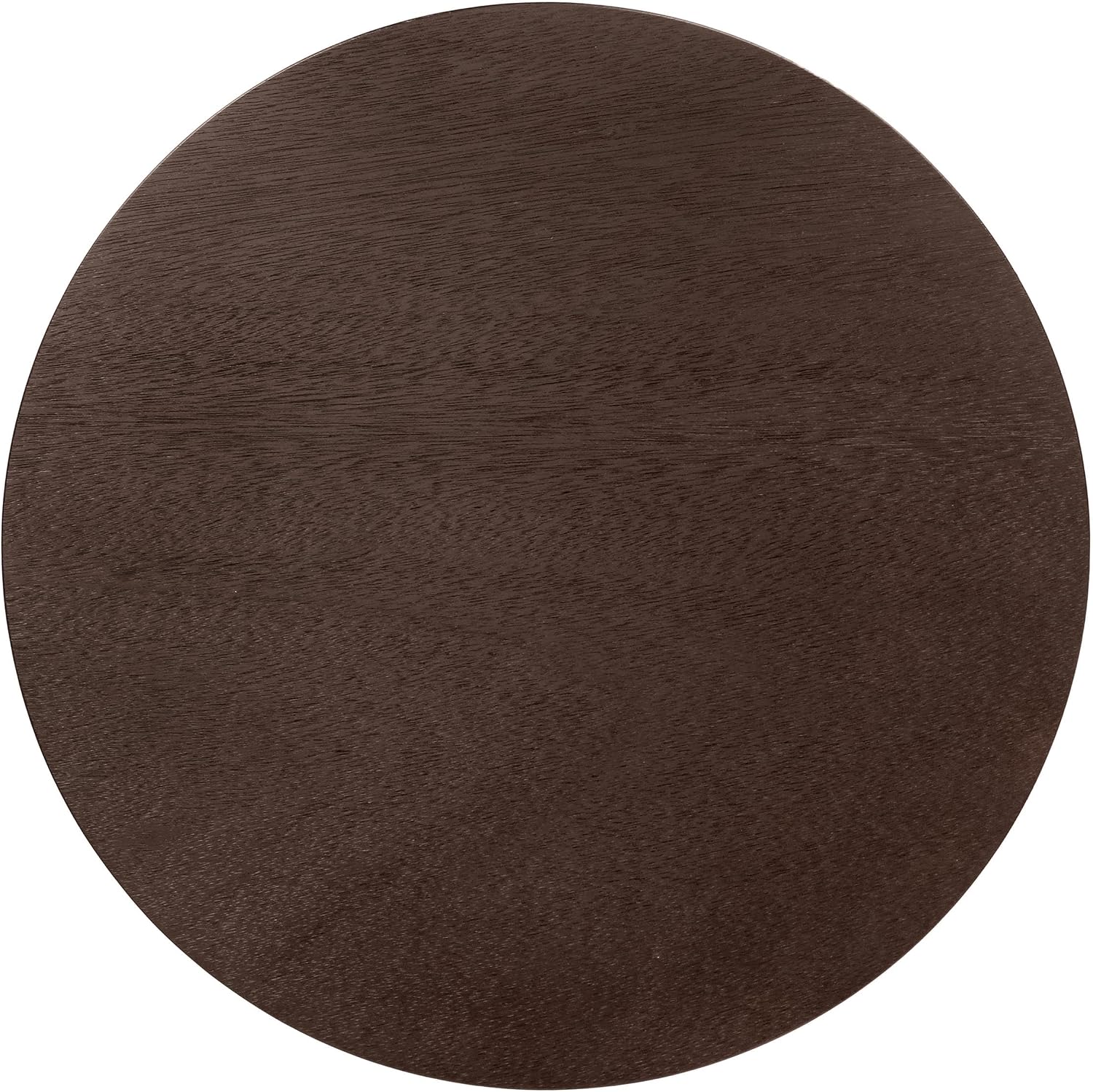 NPD Furniture Truro 19-Inch Round Accent Table with Storage Shelf, 2-Tier Side End Table with Fluted Column for Living Room, Dark Brown
