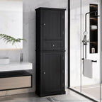 Merax 67.3" Pantry Cabinet with Three Doors & One Drawer, Adjustable Shelves Storage Cupboard for Kitchen/Dining Room/Bathroom, Black