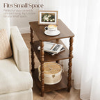 Yoobure Small Side Table - Walnut End Tables Living Room with Spindle Legs