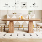 LITTLE TREE Dining Table for 6 People, Wooden Table, Rectangle Furniture with Heavy Duty Legs, Modern Kitchen Table for Home, Dining Room, Oak
