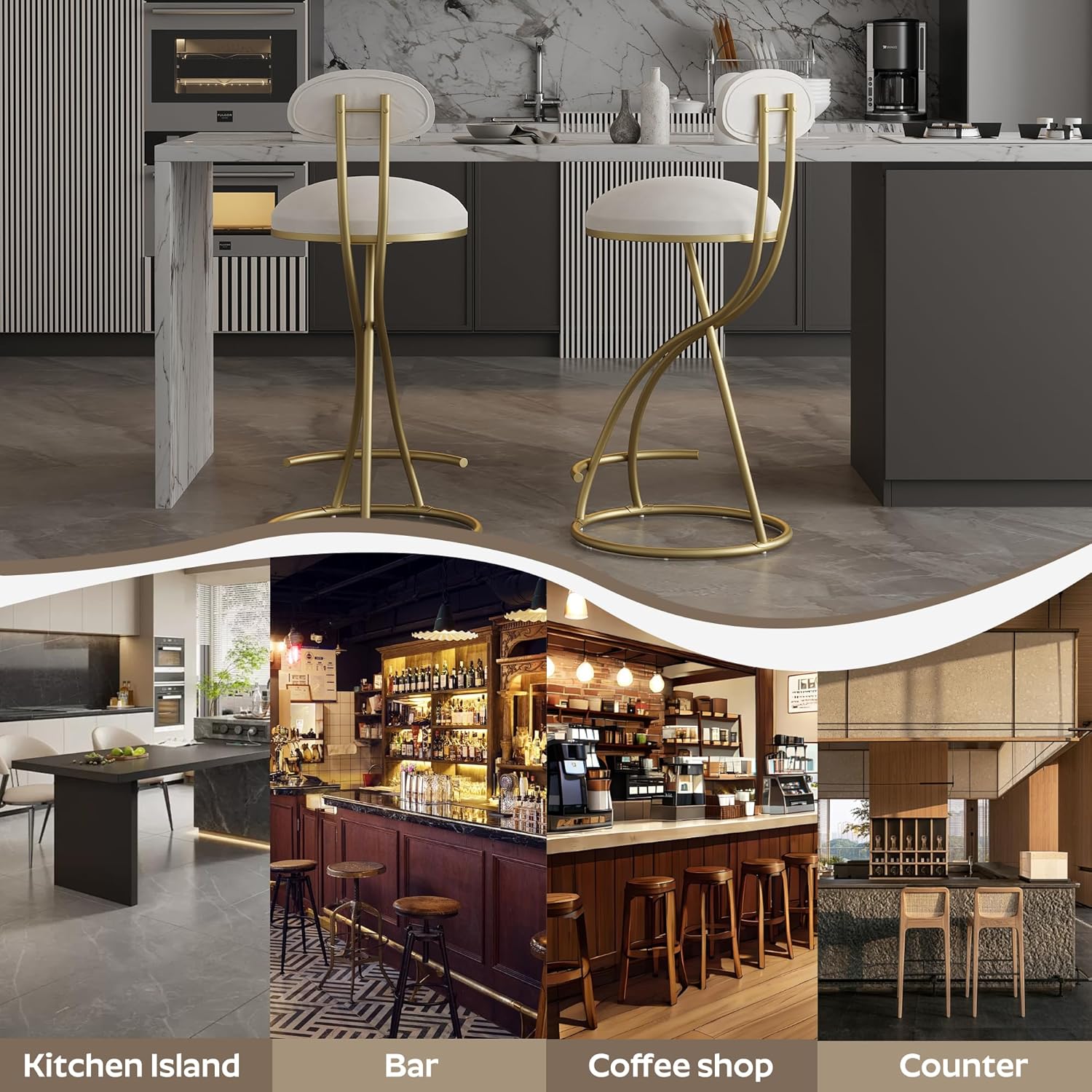 3 Piece Pub Dining Set, Modern Round Bar Table and Chairs for 2, 28" Counter Height Barstools and Glass Kitchen Table Set, 31" Small Dining Table with 2 Velvet Stools