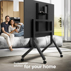 ONKRON Mobile TV Stand 70-110 Inch, up to 266 lbs, max VESA 1000x800, Black | TV rolling cart with 9.9 lb shelf, cable channels, locking wheels, wide base; for universities, offices & trade show events