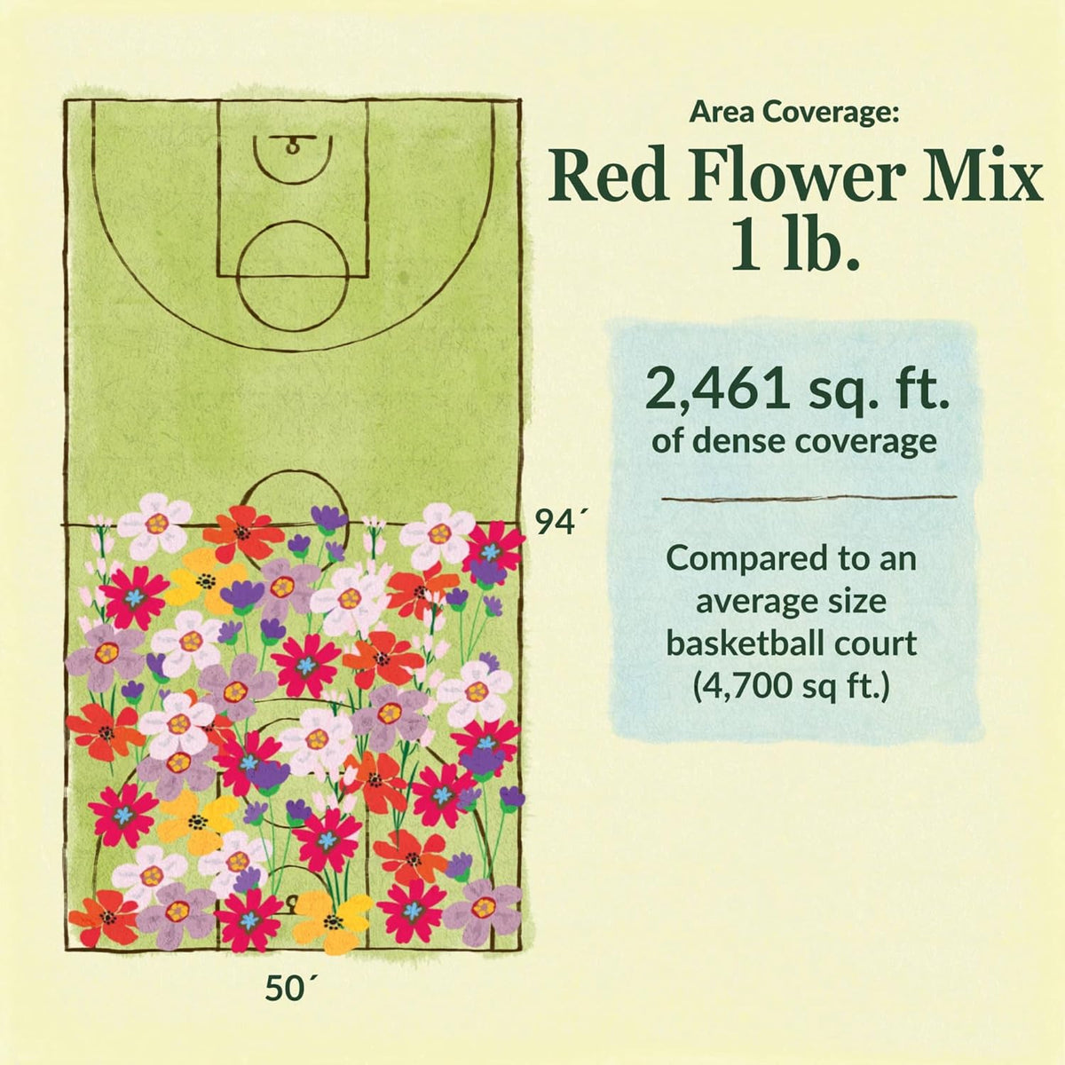 Ferry-Morse Red Mix Bulk Flower Seeds, 1lb