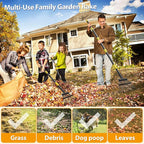 Rake for Leaves, Leaf Garden Rake, Yard Rakes for Lawns Heavy Duty, Metal Tools with 9" Small Narrow Head, 37”-79” Adjustable Long Handle, 11 Steel Tines, Quick Clean up Tool for Shrub, Camping