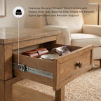 Signature Design by Ashley Sharlance End Table with Drawer, Built-in USB-A & USB-C Charging Ports, Hardwood and Hickory Veneer Side Table for Living Rooms, Light Brown, 20'' W x 26'' D x 24'' H