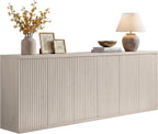 SICOTAS Buffet Cabinet with Storage Accent Sideboard Modern Credenza with Doors & Shelves Fluted Media Console Mid Century Coffee Bar Table for Living Room Kitchen Dining Room Hallway(3PCS)