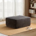 HOOOWOOO Large Velvet Ottoman Coffee Table for Couch,Oversized Rectangular Ottoman Bench Seat,Modern Plush Corduroy Upholstered Foot Rest for Living Room Bedroom Bedside,Plush Grey