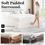 Queen Bed Frame w/ Classic Headboard, Cloud Upholstered Platform Bed Frame