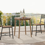 HOOBRO Bamboo Dining Table, Round Dining Table for 2, 27.5" Kitchen Table for Small Space, Writing Table, Easy to Assemble, for Dining Room, Living Room, Office, Kitchen, Apartment, Brown BR71CZ01G1
