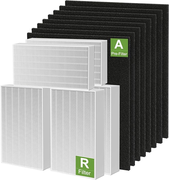 6 Pack HPA300 HEPA Filter Replacement for Honeywell Air Purifiers HPA300 Series, HPA300, HPA304, HPA8350, HPA300VP, HPA3300b, HPA5300, Replace HRF-R3, Pack of 6 HEPA R and 8 Pre filters A HRF-AP1