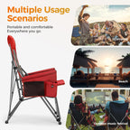 ALPHA CAMP Heavy Duty Camping Chairs with Cup Holder Oversized Folding Chair 500LBS Capacity Outdoor Chair with Headrest,Lawn with Side Pocket for Lawn, Sports and Fishing
